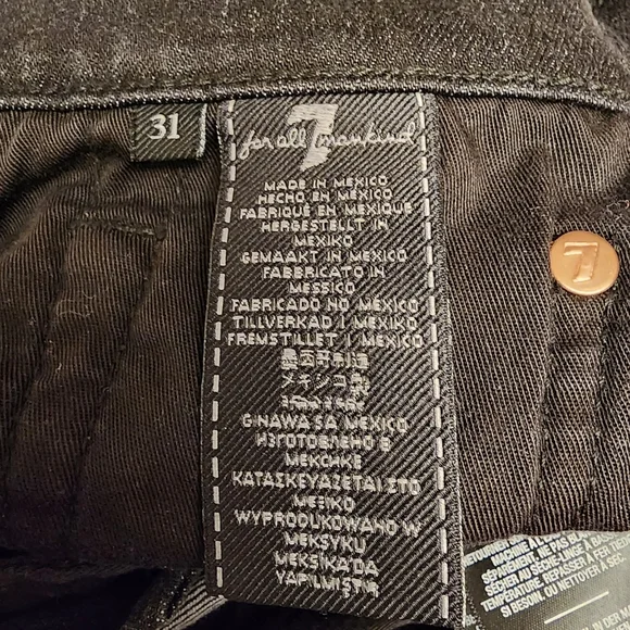 7 For All Man Kind Men's The Straight Black Slim Jeans 31 - Picture 15 of 16